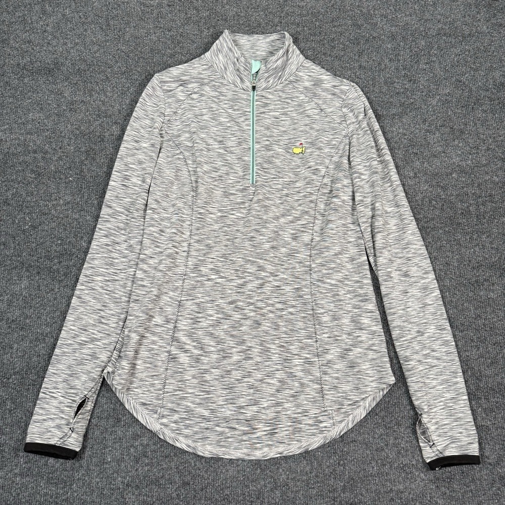 Zero Restriction Masters Golf 1/4 Pullover Womens Sz S Gray Space Dye Thumbhole